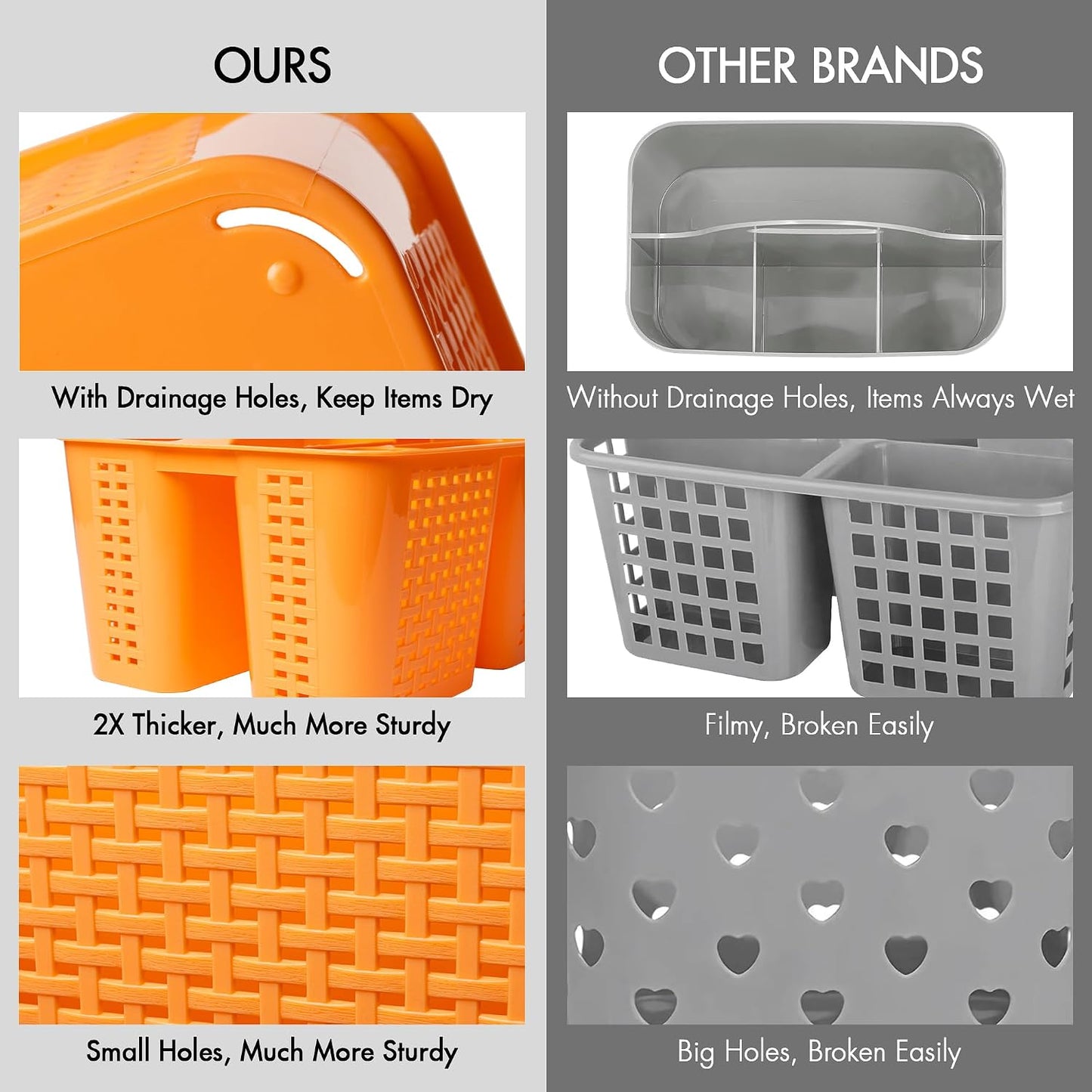 Tiawudi Portable Shower Caddy, Caddy Organizer with Handle, Plastic Shower Basket Hold Soap, Shampoo, Hair Supplies and Beauty Products, Cleaning Supplies Organizer for Home, Dorm, Shelf and Cabinet