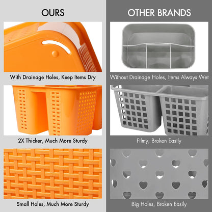 Tiawudi Portable Shower Caddy, Caddy Organizer with Handle, Plastic Shower Basket Hold Soap, Shampoo, Hair Supplies and Beauty Products, Cleaning Supplies Organizer for Home, Dorm, Shelf and Cabinet