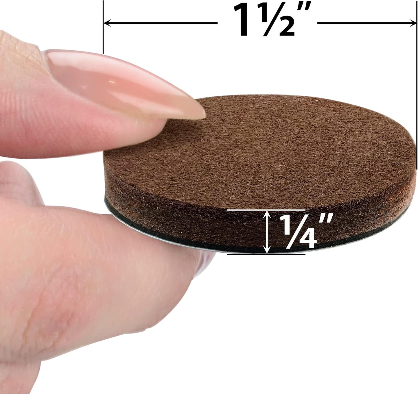 16 Heavy-Duty Felt Furniture Pads 2” 1/4” Thick X-Protector Round Felt Pads | Furniture Feet - The Best Felt Floor Protectors for Furniture to Prevent Scratches. Protect Your Hard Floor! (Beige)