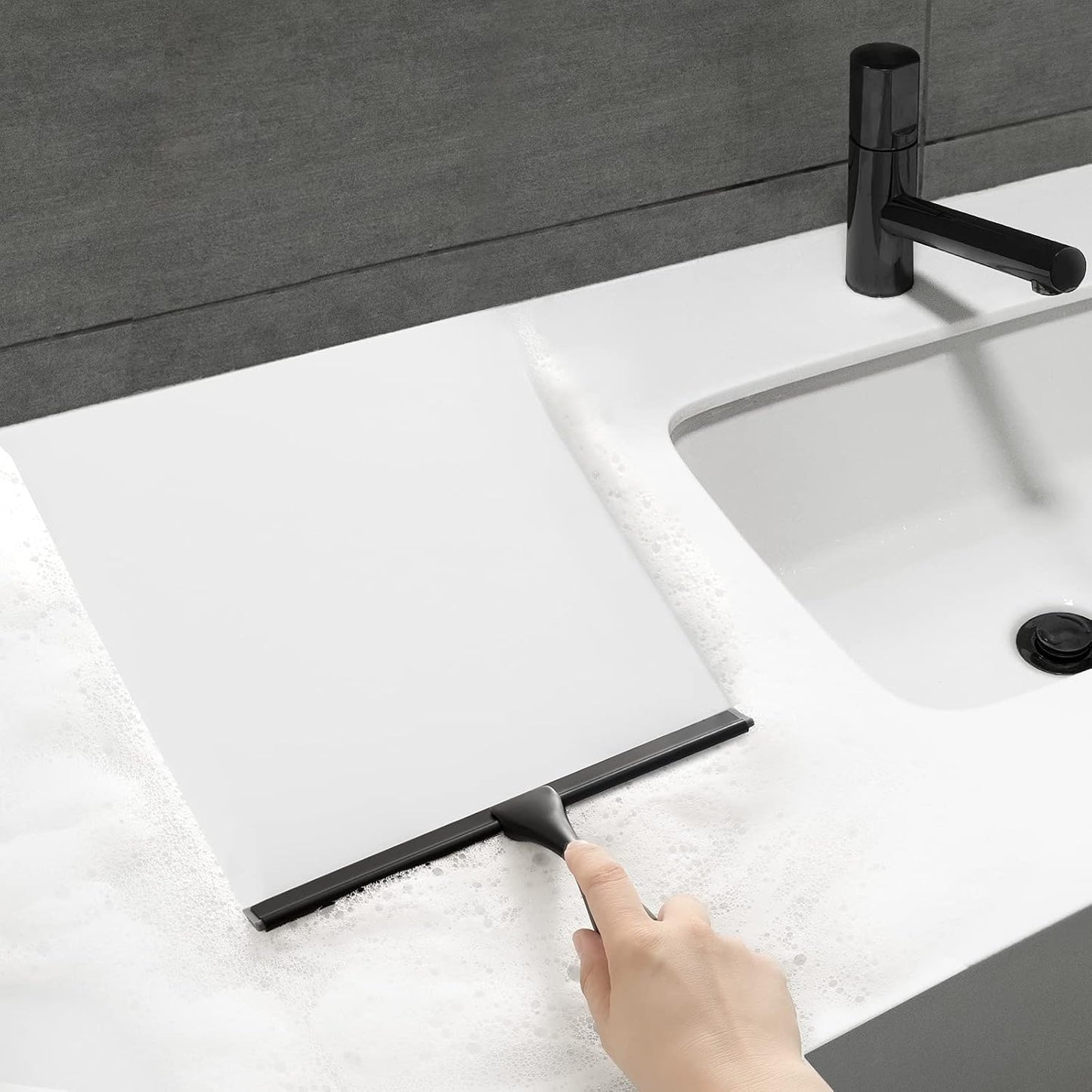 Hiware All-Purpose Shower Squeegee for Shower Doors, Bathroom, Window and Car Glass - Stainless Steel, 10 Inches