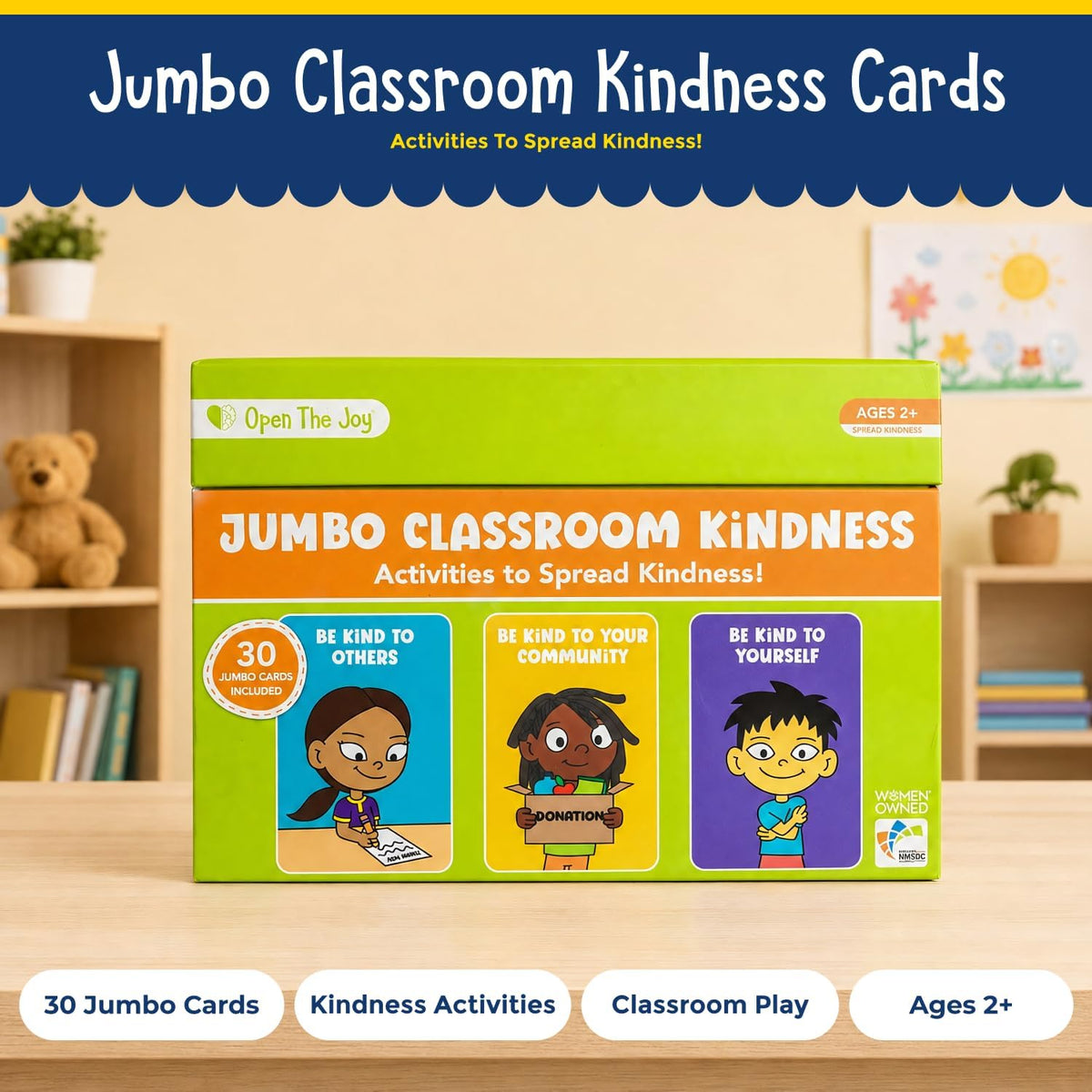 Open The Joy Jumbo Calming Cards, SEL Mindfulness Cards for Kids 3+