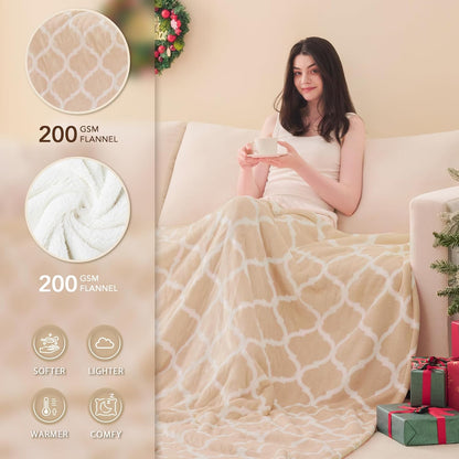 Homemate Heated Blanket Electric Throw - 50“x60“ Heating Blanket with 10 Fast Heat Levels 8 Hours Auto Off Soft Cozy Flannel Over-Heated Protection ETL Certification Keep Warming in Home | Throw with 10 Fast Heat Levels 8 Hours Auto Off Over-Heated