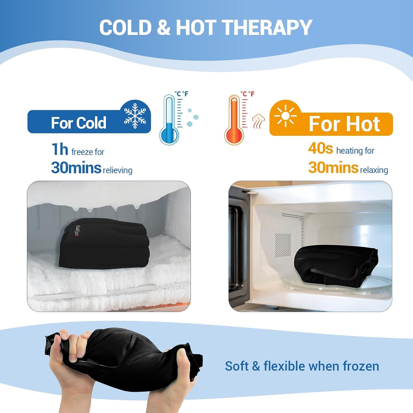 Comfytemp Ankle Foot Ice Pack Wrap for Plantar Fasciitis Relief, FSA Eligible HSA, Ankles Brace for Sprain Pain, Heel Spur, Swelling, Achilles Tendonitis, Hot Cold Gel Ice Pack for Injuries Reusable
