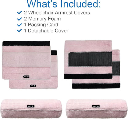 SPRING SEAON Wheelchair Armrest Pads Covers Fuzzy Desk Chair Arm Pads Soft