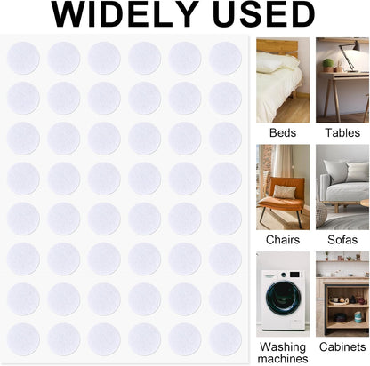 48 Pcs Felt Pads for Cabinet Door, 1/2in White Round Quite Cabinet Pads Bumpers Self Adhesive Felt Furniture Pad for Kitchen Furniture Floor Drawers Table Chair Leg Protector