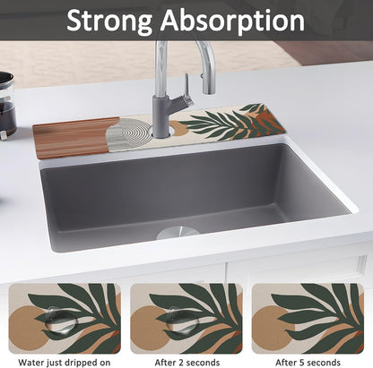 24" X 5.5" Kitchen Sink Splash Guard Faucet Mat Mandala Super Absorbent Fast Drying Faucet Guard & Draining Mat Sink Splash Guard Behind Faucet for Kitchen, Bathroom