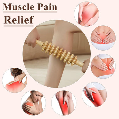 3Pcs Wood Therapy Massage Tools Lymphatic Drainage Massager Wooden Massager Body Sculpting Tools for Maderoterapia,Anti-Cellulite,Pain Relief(3-in-1 Massager)