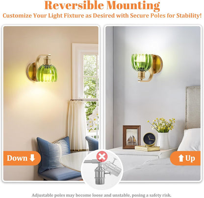 Vintage Battery Operated Wall Sconce, Wireless Wall Lights with Bulbs