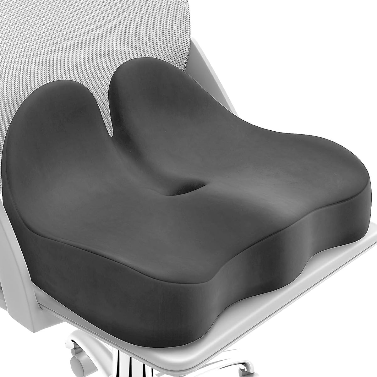 CushZone Ergonomic Seat Cushion, Sciatica Support for Office Chair, Black