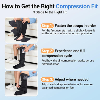 Comfytemp Air Compression Leg Massager for Circulation and Pain Relief FSA | Cordless & Rechargeable, Recovery for Varicose Veins, RLS, Foot and Calf Compression Boots, HSA Eligible (Fit Calf 13"~19")