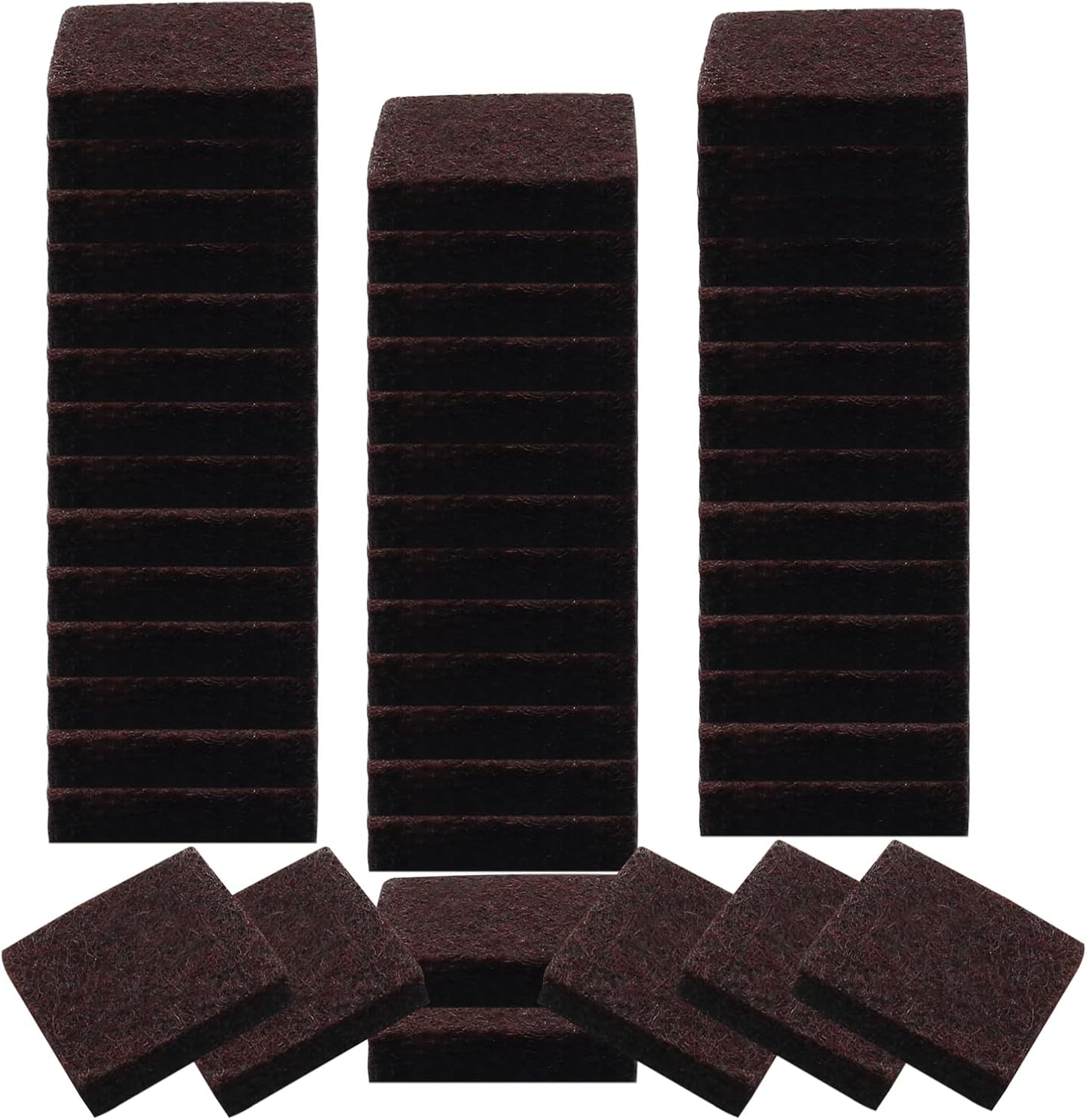 48 Pcs 1"/25mm Square Felt Furniture Pads, 5mm Thick, Brown | Self Adhesive, Anti Scratch Floor Protectors, For Furniture Feet Chair Legs