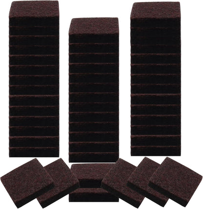 48 Pcs 1"/25mm Square Felt Furniture Pads, 5mm Thick, Brown | Self Adhesive, Anti Scratch Floor Protectors, For Furniture Feet Chair Legs