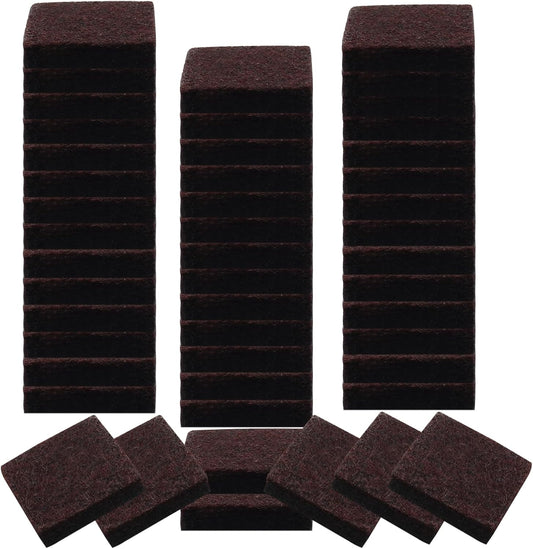 48 Pcs 1"/25mm Square Felt Furniture Pads, 5mm Thick, Brown | Self Adhesive, Anti Scratch Floor Protectors, For Furniture Feet Chair Legs