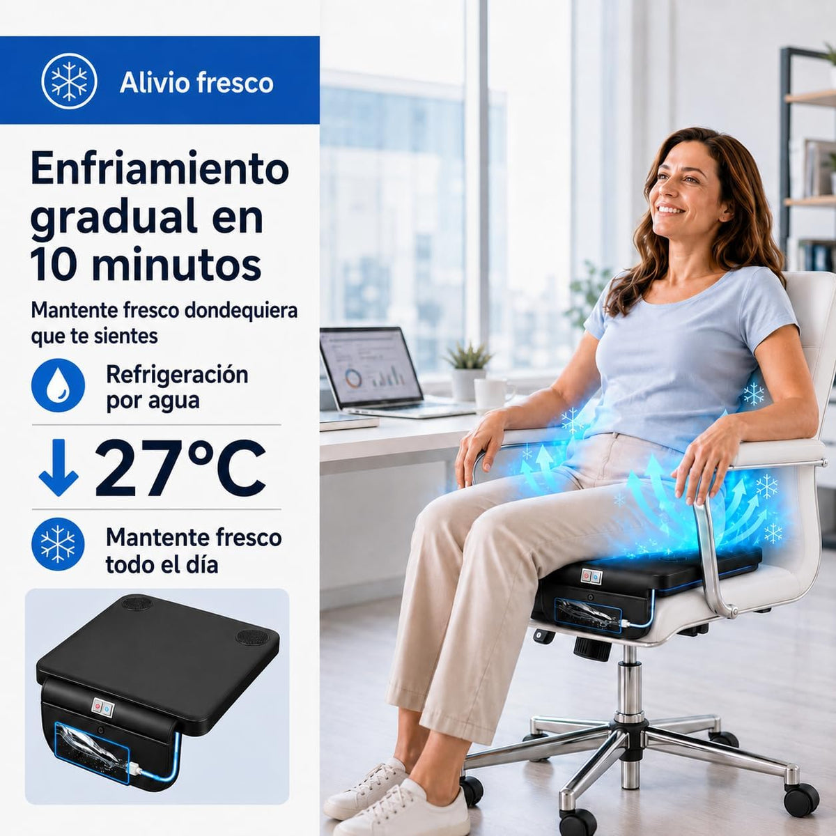 80°F Water Cooling Seat Cushion for Car Seat & Office Chair