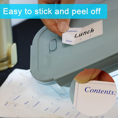 Hybsk Removable Freezer Labels Easy Peel Off - Frozen Food Storage Labels that Leave No Sticky Residue After Use (Type 1)
