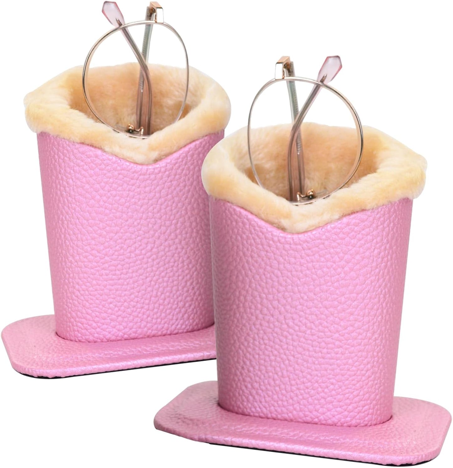 Pack of 2 Soft Plush Lined Eyeglasses Holder Stand Protective Glasses Holder Stand