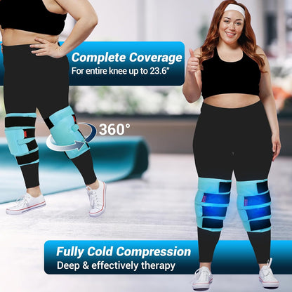 Comfytemp Large Knee Ice Pack Wrap Reusable Gel, FSA Eligible HSA, Full Coverage Knee Cold Compression Brace for Injuries, Pain Relief, Replacement Recovery, Arthritis, Surgery, Women Men Gift