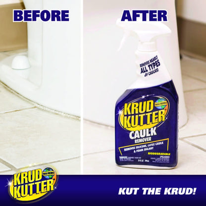 Krud Kutter Caulk Remover Spray, 24 oz, Softens and Removes Caulk, Sealant and Adhesive Residue, Easy to Use Spray for Bathroom, Kitchen, Windows and Tile Surface Prep