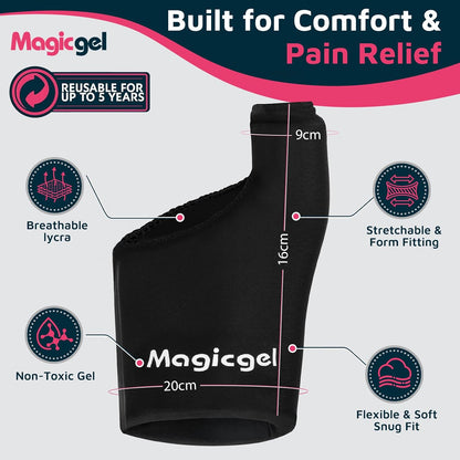 Magic Gel Foot Ice Pack Wrap & Toe Wrap for Gout Relief, Bunion, Plantar Fasciitis, Turf Toe, Broken Toe, Swelling, Foot & Toe Pain Relief, Hot & Cold Gel Therapy, Reusable Compression Support