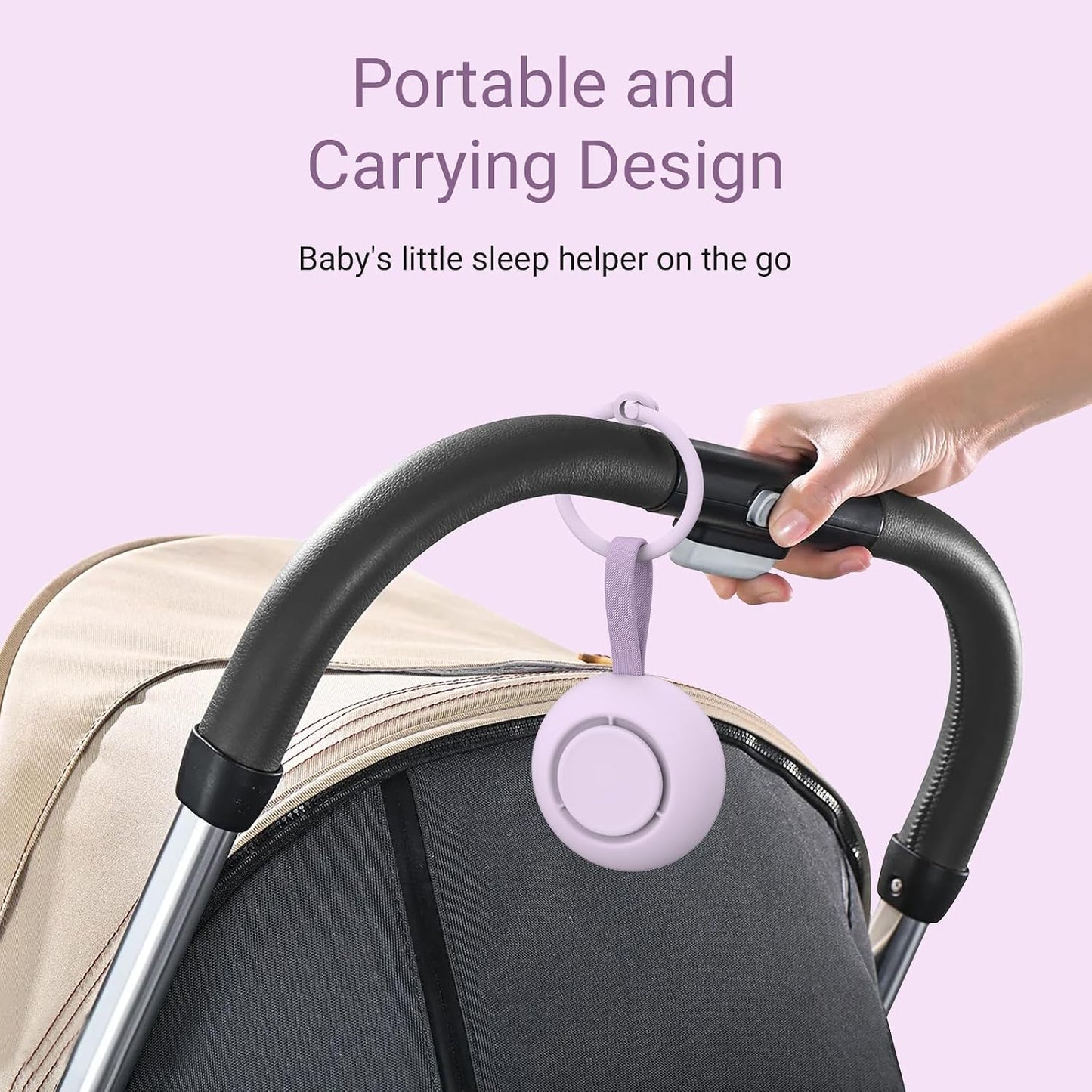 Portable Baby Sound Machine [White Noise for Babies Kids Adults][Timer Function][20 Soothing Sounds][Sleep Soother] 15 Hours Battery Life, Travel,Registry,Gifts,Shower,Clips on Baby Stroller