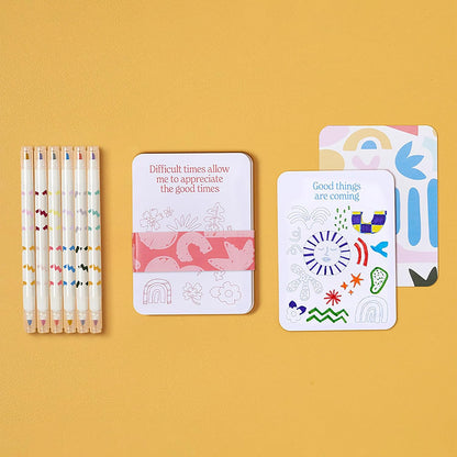 Color Your Own Affirmation Cards – Creative Mindfulness & Positivity Kit