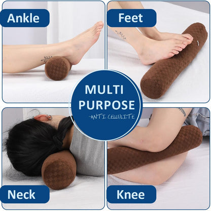 Neck Roll Pillow, Cervical Neck Pillow Bolster Pillow for Sleeping | Cotton neck roll, machine-washable cover, supports neck, legs, back & sleeping, slim bolster for bed & yoga