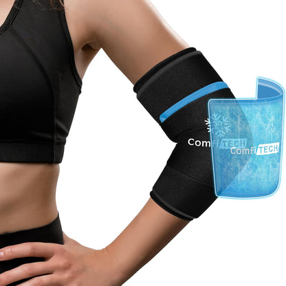 ComfiTECH Elbow Ice Pack Wrap for Arm, Knee & Calf, Flexible Ice Sleeve, L | Multi-Use Gel Ice Sleeve for Tennis Elbows, Golfers Arm, Reusable Cold Compression for Elbow Joint & Muscle Relaxation