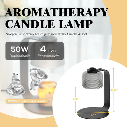 Modern Minimalist Wax Warmer for Jar Candles, Timer & Dimmer | Modern minimalist style. Timer & dimmer safe melt. 2 bulbs & heat-proof base. Perfect for living room, bedroom, or office.