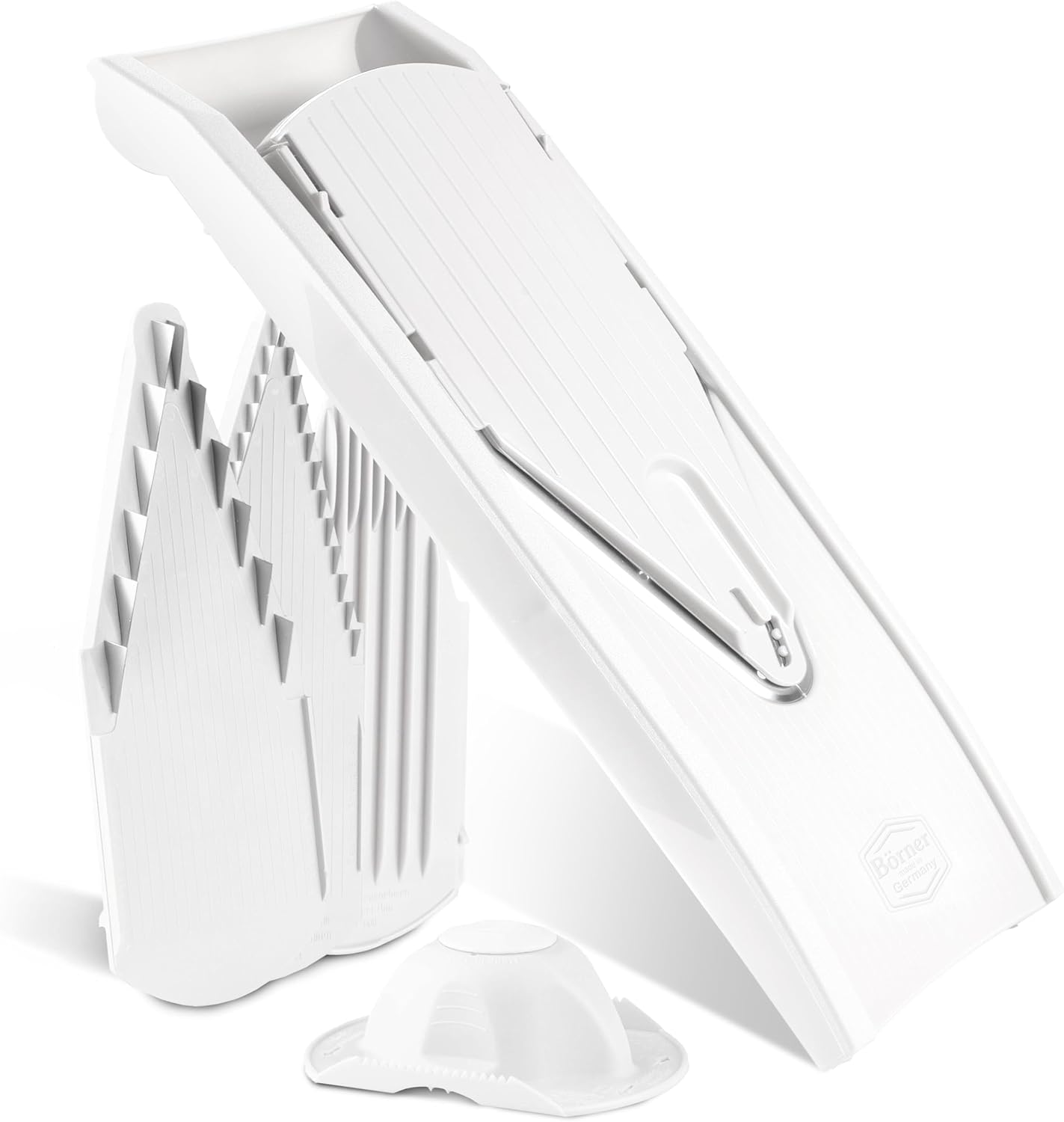 Börner Mandoline Slicer V1 (Basis Set) • V-Slicer with 2 Inserts & Fruit Holder • Adjustable Kitchen Slicer for Vegetables & Fruits • Vegetable Cutter • 3 Thickness Settings • Color: Red