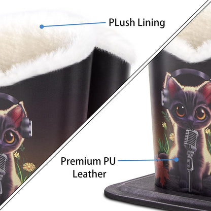 bvya Double Eyeglasses Holder Plush Lined Stand Glasses Protective Holder