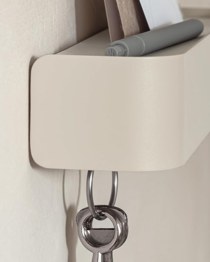 Kazai. Key Holder for Wall 'Tone' | Minimalist Key Hooks Design from Berlin | Modern Key Hanger with Metal Shelf | Key Hook Wall Mounted as Hallway Furniture | Black