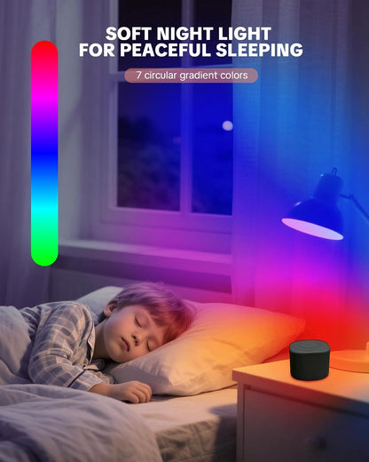 Travel White Noise Sound Machine 20 Sounds, Portable Sound Machine for Adults Sleep, Mini Sleep Aid with Adjustable Volume, 3 Timers, Colorful Night Light, Rechargeable for Baby, Home, Registry Gift