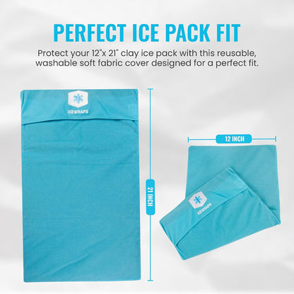 ICEWRAPS Reusable Cold Pack with Fabric Cover - Standard 10 x 14 Inch, Blue