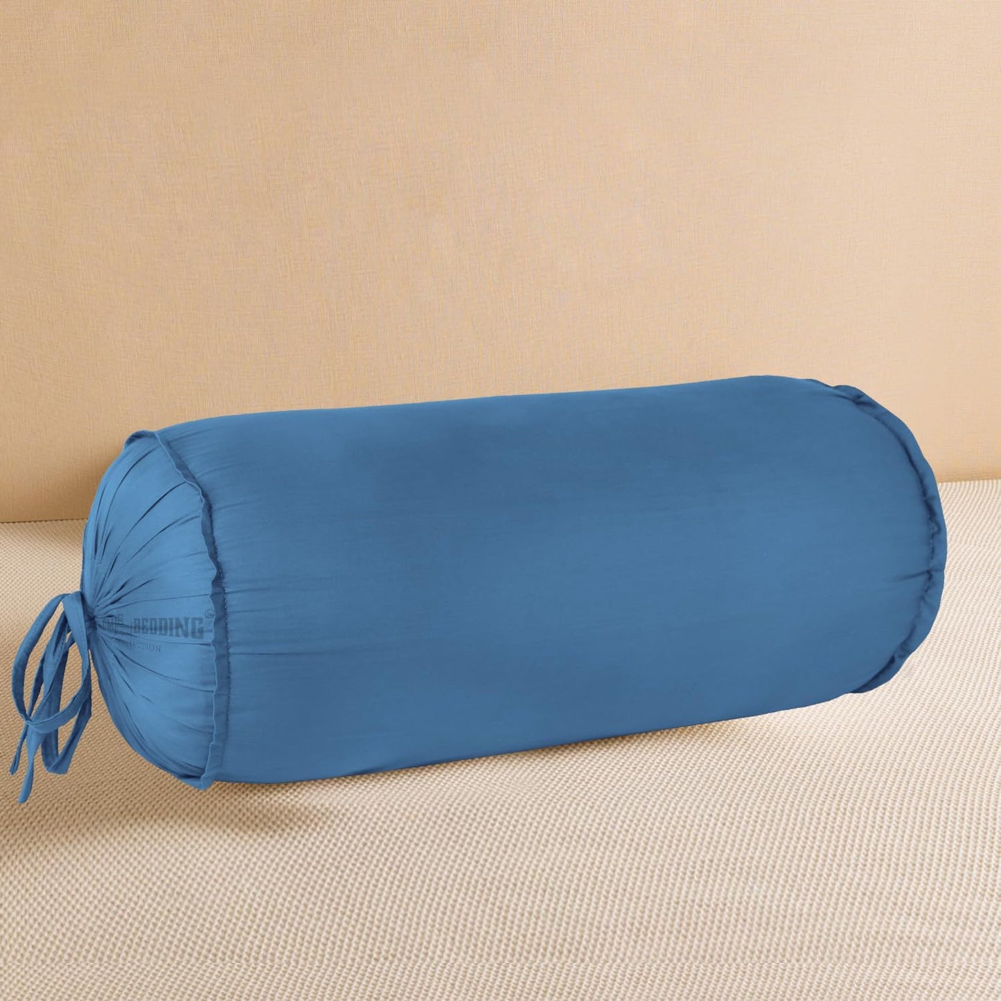 SAHARBEDDINGS 2 Pieces Cervical Neck Roll Pillow Cover with Cotton Bolster Pillowcases for Cylindrical Cushion and Drawstring Closure Round Neck Pillowcase (Plum, Roll Pillow 18x3 Pack of 2)
