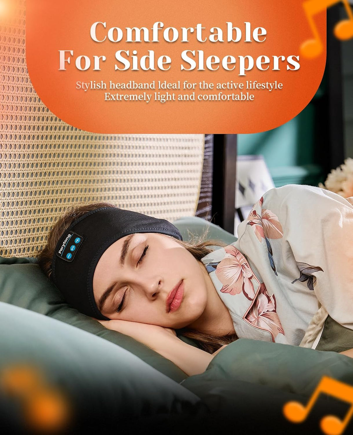 Perytong 2 Pack Sleep Headphones, Sleeping Headphones | Bluetooth Headband with Ultra-Thin HD Stereo Speaker, Wireless Headphone for Sports, Insomnia, Yoga, Air Travel, Meditation