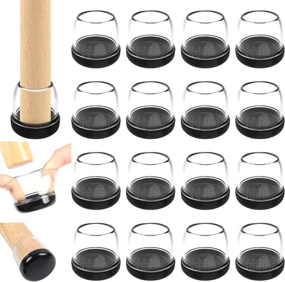 Chair Sliders for Carpet, 16PCS Furniture Sliders for Carpeted Floors & Hardwood Floors, Round Chair Glide Pads for Quickly and Easily Moving Furniture, Protect Floor(Clear, Fit 0.75"-1.1") | Chair Glides for Carpet & Hardwood Floor, Furniture Slides