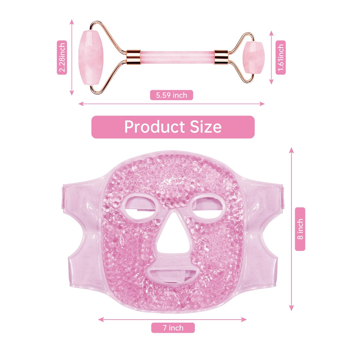 ZNÖCUETÖD Cold Face Eye Mask Ice Pack Reduce Facial Puff, Dark Circles, Hot Cold Compress Pack, Face SPA Gift for Woman Sleeping, Pressure, Headaches, Skin Care, Post Laser Cosmetic Care, Reversible