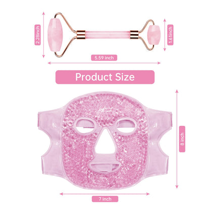 ZNÖCUETÖD Cold Face Eye Mask Ice Pack Reduce Facial Puff, Dark Circles, Hot Cold Compress Pack, Face SPA Gift for Woman Sleeping, Pressure, Headaches, Skin Care, Post Laser Cosmetic Care, Reversible