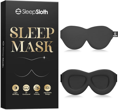 Sleep Mask for Side Sleepers, 3D Contoured Eye Mask for Sleeping, Soft Memory Foam Eye Cover with Adjustable Strap, No Pressure on Eyes, Travel Sleep Mask for Men Women, Shift Work & Naps