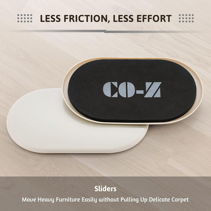 CO-Z Large Furniture Sliders - 8 Pack, 6" x 9 1/2" Oval Reusable Furniture Sliders for Carpet, Heavy-Duty Furniture Gliders Movers for Hardwood Floors, Plastic Moving Pads for Heavy Furniture