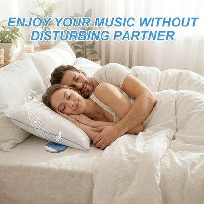 2026 Mini Bluetooth Pillow Speaker for Sleeping, Under Pillow Speaker with Built-in White Noise & Pink Noise Sound Machine, 48H Playtime, 3 Timers, Stereo Bass Private Sleep Audio (Blue)