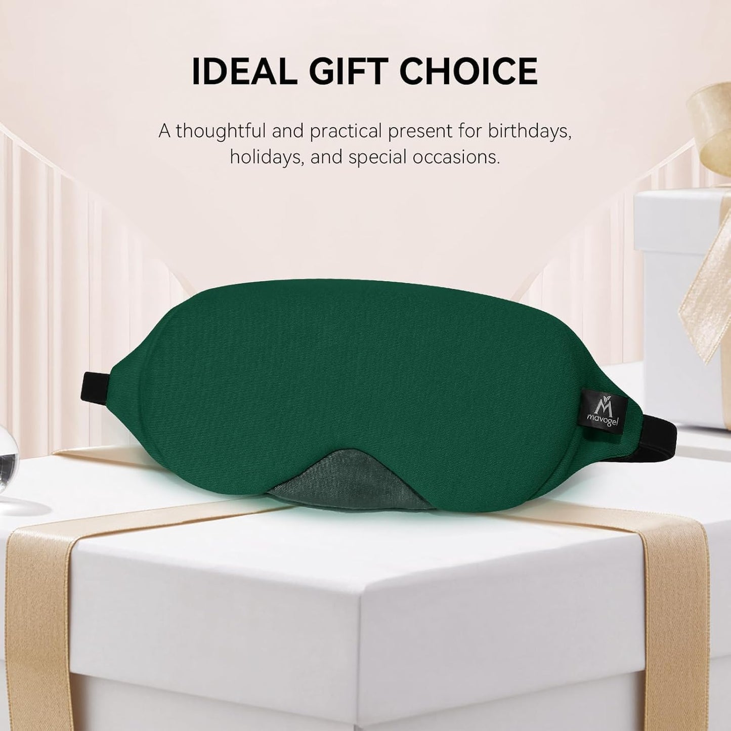 Mavogel Cotton Sleep Eye Mask, Light Blocking with Adjustable Nose Bridge | Updated Design, Soft and Comfortable Night Eye Mask for Men Women, Eye Blinder for Shift Work, Includes Travel Pouch, Grey