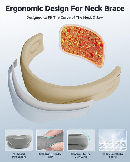 Heated Neck Brace Cervical Collar - Neck Support Brace with Heating Pad, Soft Foam Wraps Keep Vertebrae Stable and Aligned for Relief of Cervical Spine Pressure for Women & Men Black (L Size)