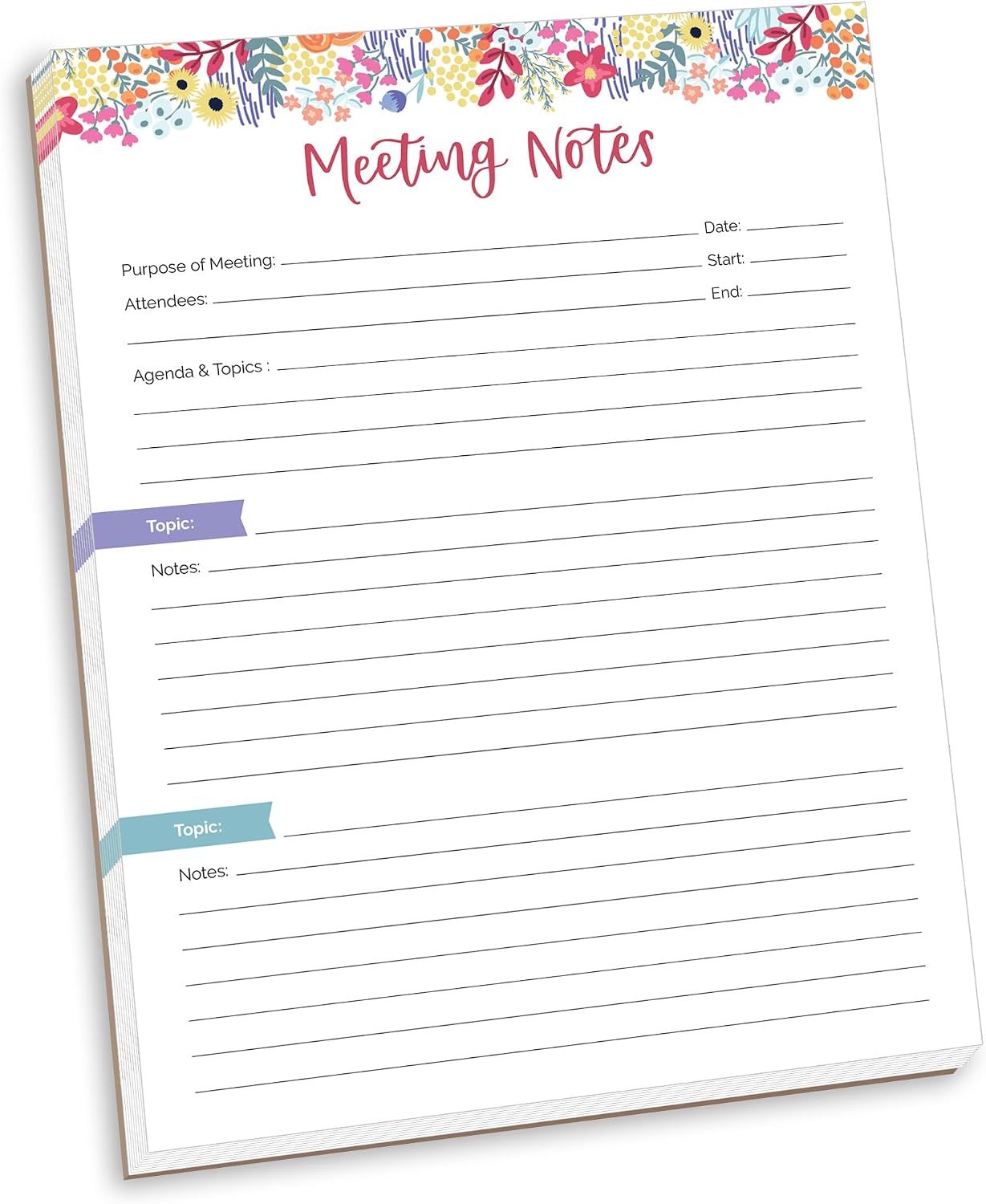 bloom daily planners Horizontal Weekly Magnetic Meal Planning Pad for Fridge with Tear-Off Grocery Shopping List - Hanging Food/Menu Organizer Notepad with Magnets - 8.5” x 11” - Lemons