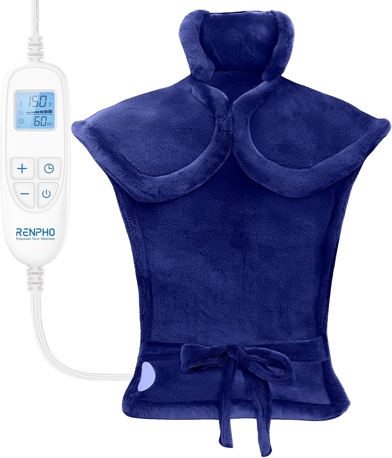 RENPHO Electric Heating Pad - 6 Heat Levels for Neck Shoulder and Back, Birthday Gifts for Women Men Mom Dad, Weighted Pad for Snug Fit, ETL Safety Certified, FSA Eligible, 24"x33" Gray