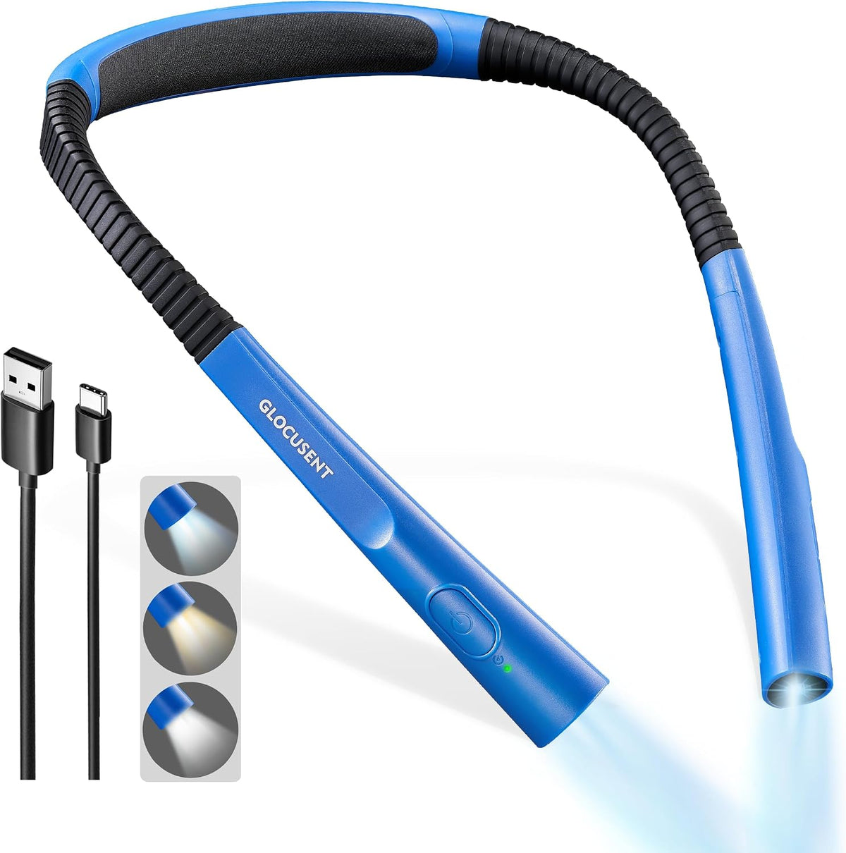 Glocusent Upgraded LED Neck Reading Light, Book Light for Reading in Bed