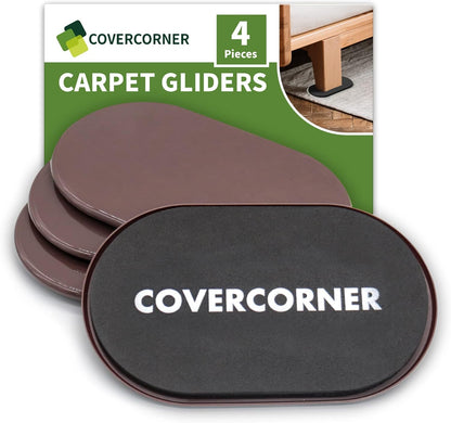 Furniture Sliders for Carpet 8 PCS - 3 1/2" Beige | Furniture Moving Sliders, Chair Leg Floor Protectors, Carpet Sliders for Furniture - Move Your Furniture Easily & Safely