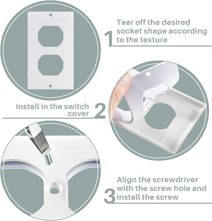 Tondiamo 40 Pcs White Wall Insulation Gasket Rectangle Wall Plate Outlet Sealers Foam Replacement Weatherproof Gasket Sealer Energy Saving for Electrical Outlet Plates Switch Covers
