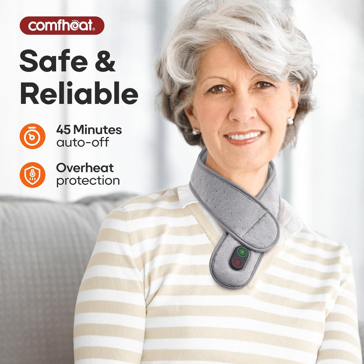 Cordless Neck Heating Pad with Vibration Massager FSA Eligible HSA