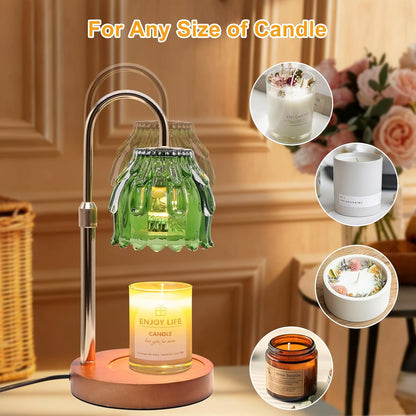 Candle Warmer Lamp with Timer & Dimmer, Birthday Gifts for Women Mom, 4-Level Dimmable Flower Heat Lamp for Jar Candles, Adjustable Height, House Warming Gifts, Home Decor (Purple